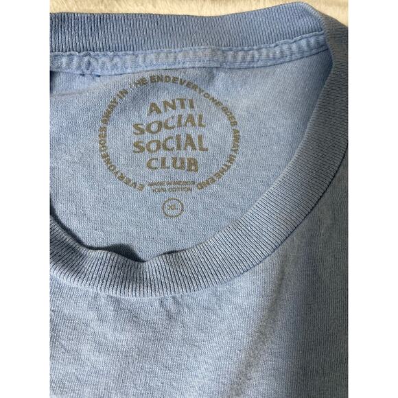 Anti Social Social Club Logo Tee Blue Shirt Size M - Picture 7 of 8
